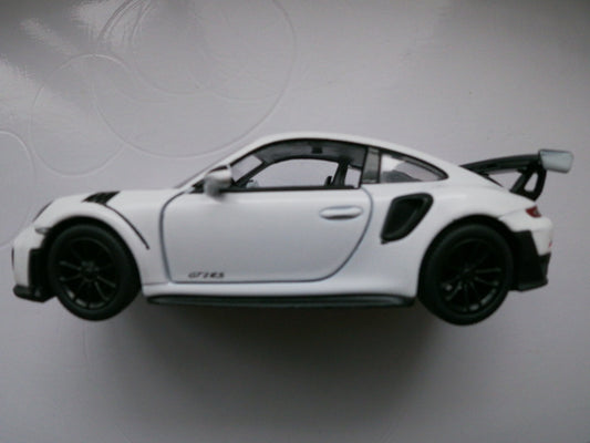 Porsche 911 GT RS by Kinsmart 1/37 Scale Pull BAck action toy white doors open